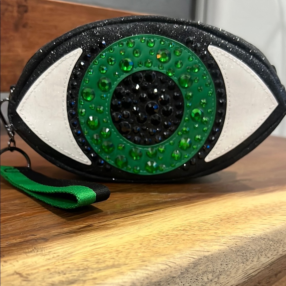 Bath & Body Works Black and Green Eye Cosmetic Bag